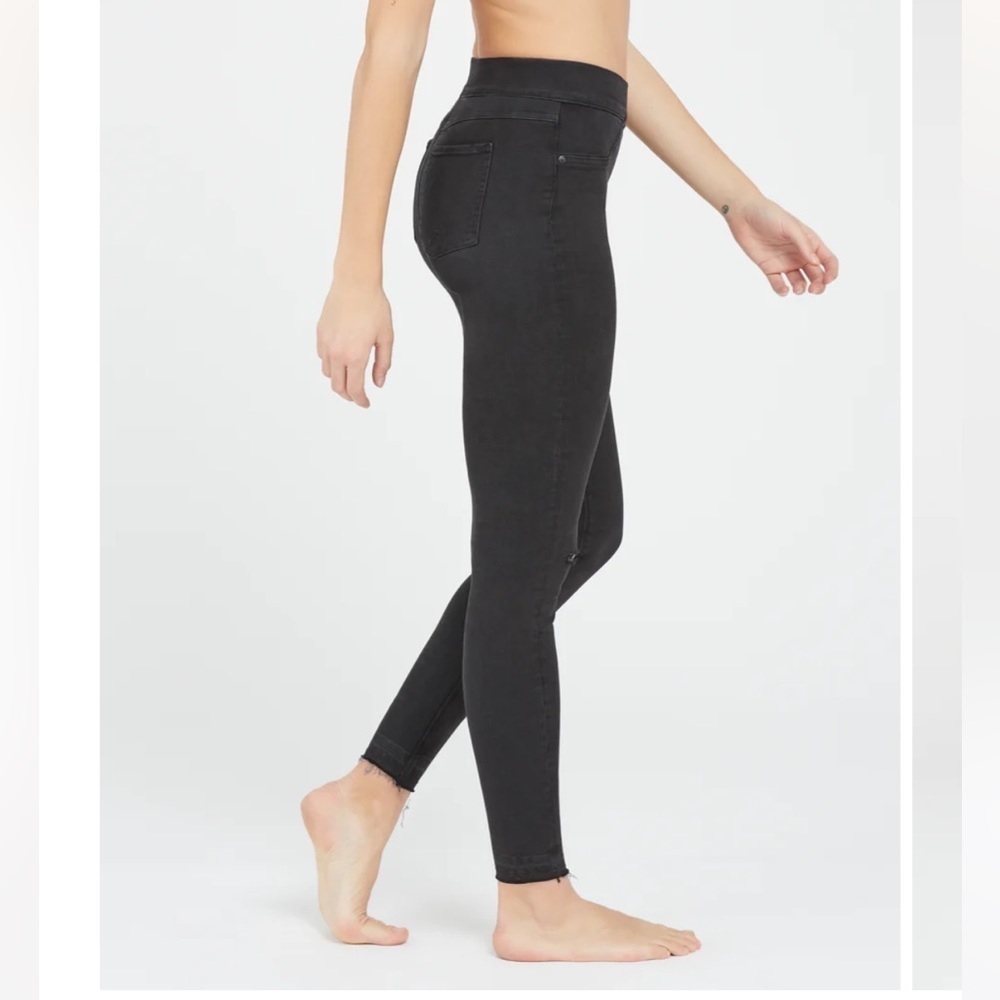 NWT Spanx Black distressed legging Jean denim ankle skinny - Picture 5 of 5